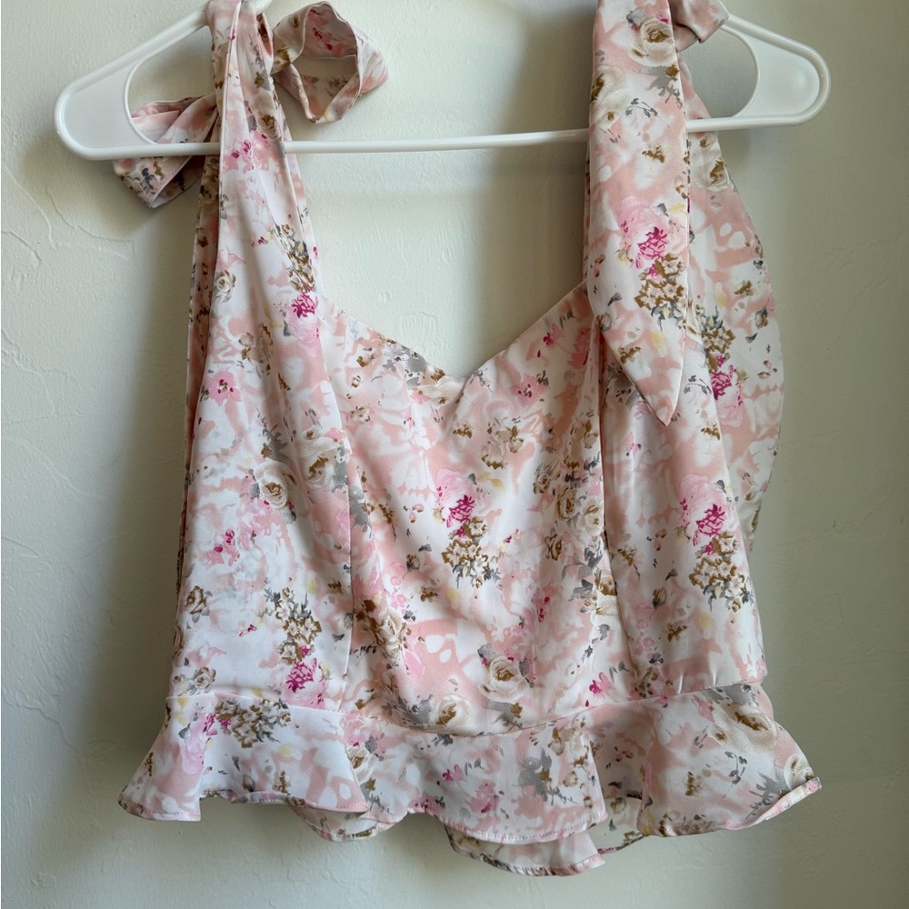 Petal & Pup Pink Floral Ruffle Blouse & Skirt set